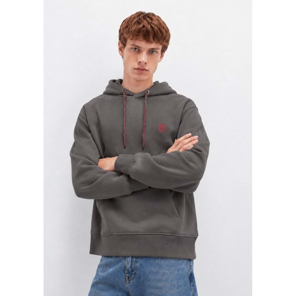 Mavi 065809-86560 Logo Nakışlı Erkek Kapüşonlu Sweatshirt