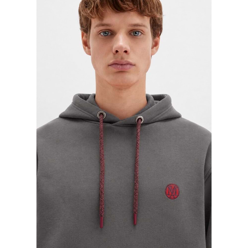 Mavi 065809-86560 Logo Nakışlı Erkek Kapüşonlu Sweatshirt