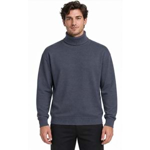 Mavi M0720066-70490 Mavi Boğazlı Kazak Erkek Sweatshirt
