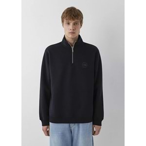 Mavi M0S20112-900 Mavi Mühür Logo Yarı Fermuarlı Erkek Sweatshirt