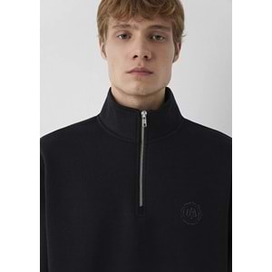 Mavi M0S20112-900 Mavi Mühür Logo Yarı Fermuarlı Erkek Sweatshirt