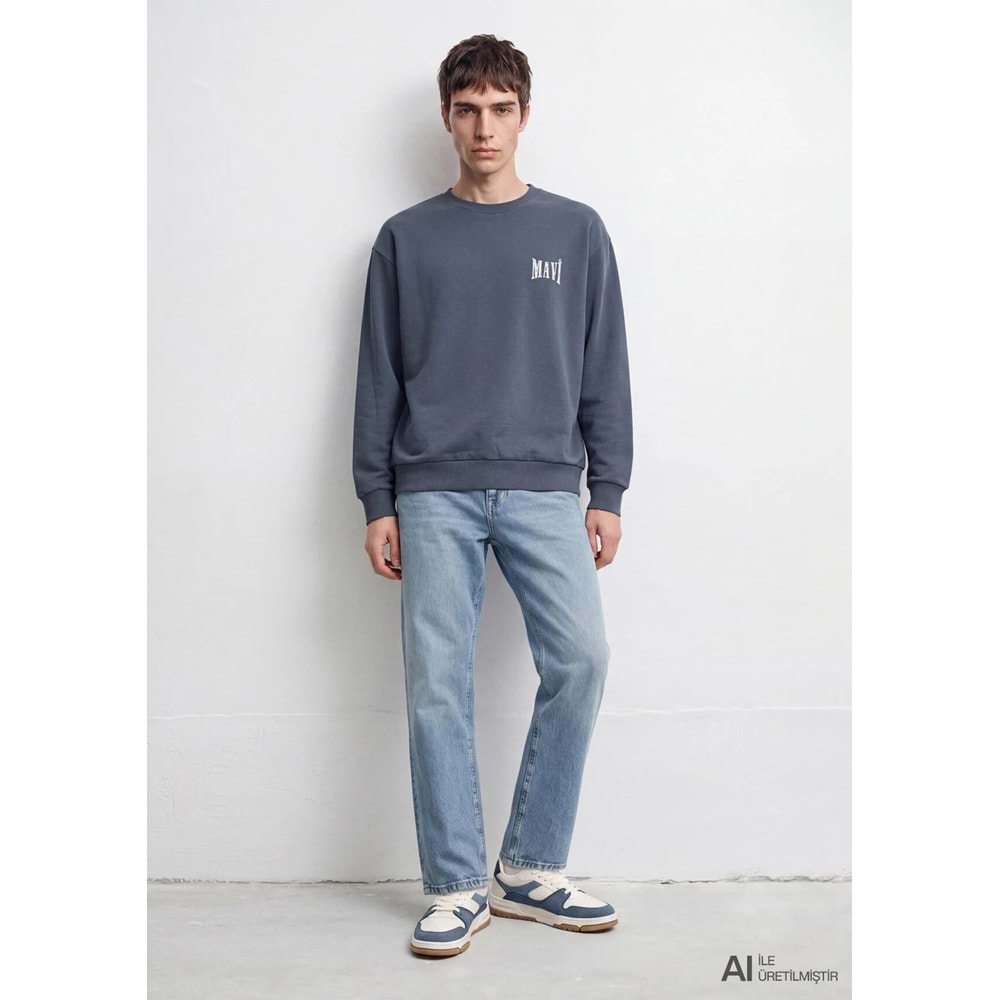 Mavi M0S10659-80776 Mavi Logo Baskılı Sweatshirt Erkek Sweatshirt