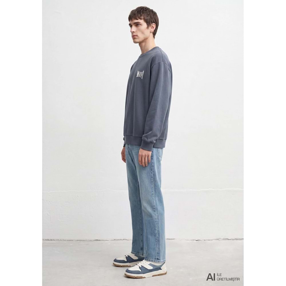 Mavi M0S10659-80776 Mavi Logo Baskılı Sweatshirt Erkek Sweatshirt