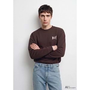 Mavi M0S10659-70219 Mavi Logo Baskılı Sweatshirt Erkek Sweatshirt
