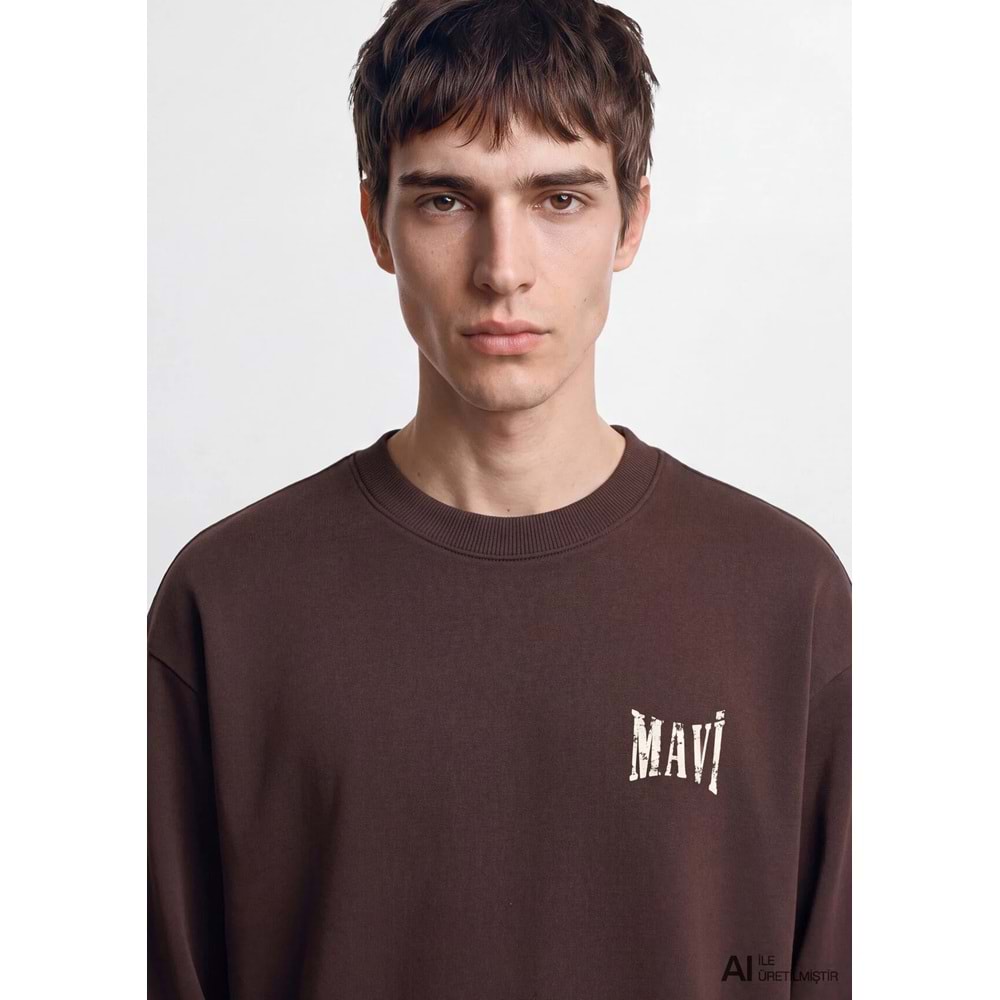 Mavi M0S10659-70219 Mavi Logo Baskılı Sweatshirt Erkek Sweatshirt