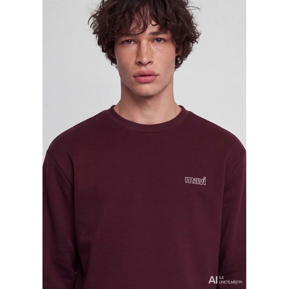 Mavi M0S10379-70434 Mavi Logo Baskılı Sweatshirt Erkek Sweatshirt