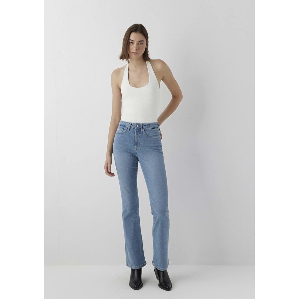 Mavi M101437-A7437 BlissLt Brushed Premium Blue Yüksek Bel Denim Jean Kadın Kot Pantolon