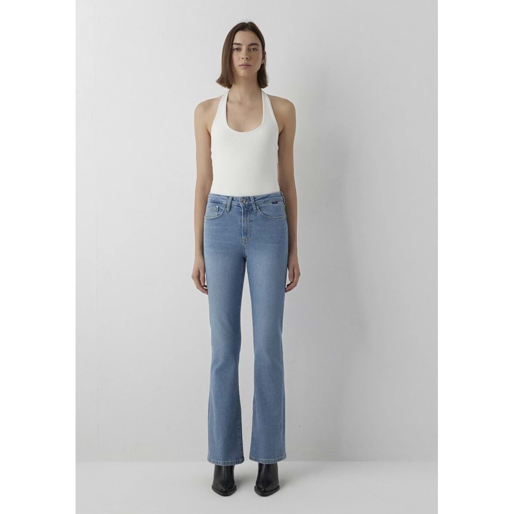 Mavi M101437-A7437 BlissLt Brushed Premium Blue Yüksek Bel Denim Jean Kadın Kot Pantolon