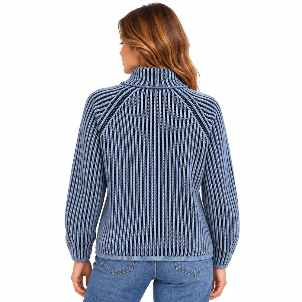 Mavi M1711022-84371 Mavi Yarı Fermuarlı Kazak Kadın Sweatshirt