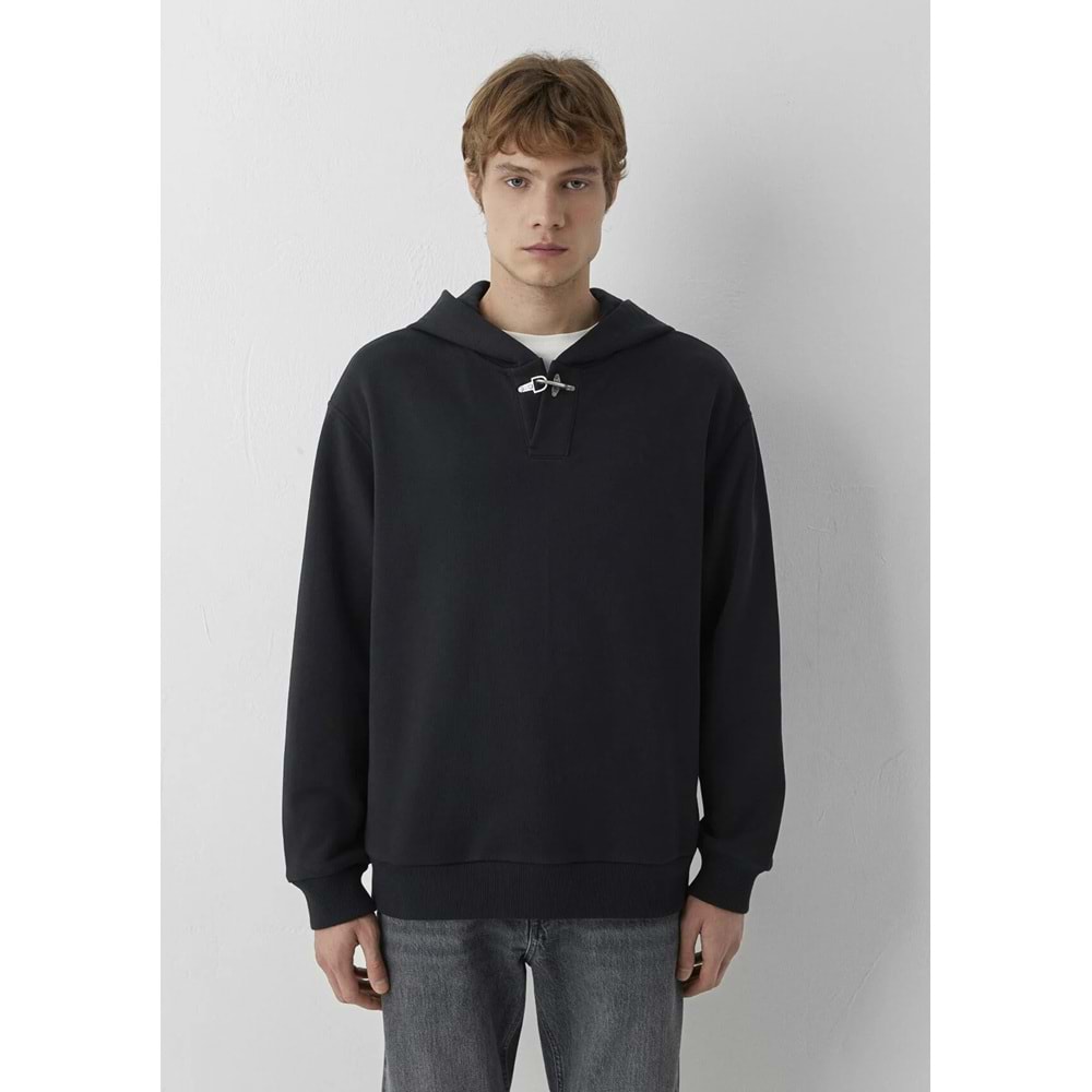 Mavi M0S20144-82908 Mavi Kapüşonlu Demir Detaylı Erkek Sweatshirt