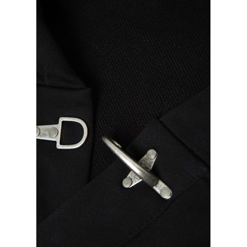 Mavi M0S20144-82908 Mavi Kapüşonlu Demir Detaylı Erkek Sweatshirt