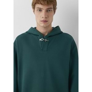 Mavi M0S20144-71932 Mavi Kapüşonlu Demir Detaylı Erkek Sweatshirt