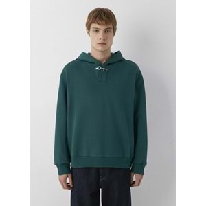 Mavi M0S20144-71932 Mavi Kapüşonlu Demir Detaylı Erkek Sweatshirt
