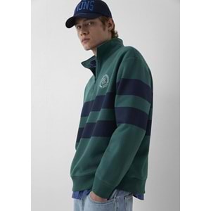 Mavi M0S20110-71932 Mavi Logo Detaylı Yarım Fermuarlı Sweatshirt