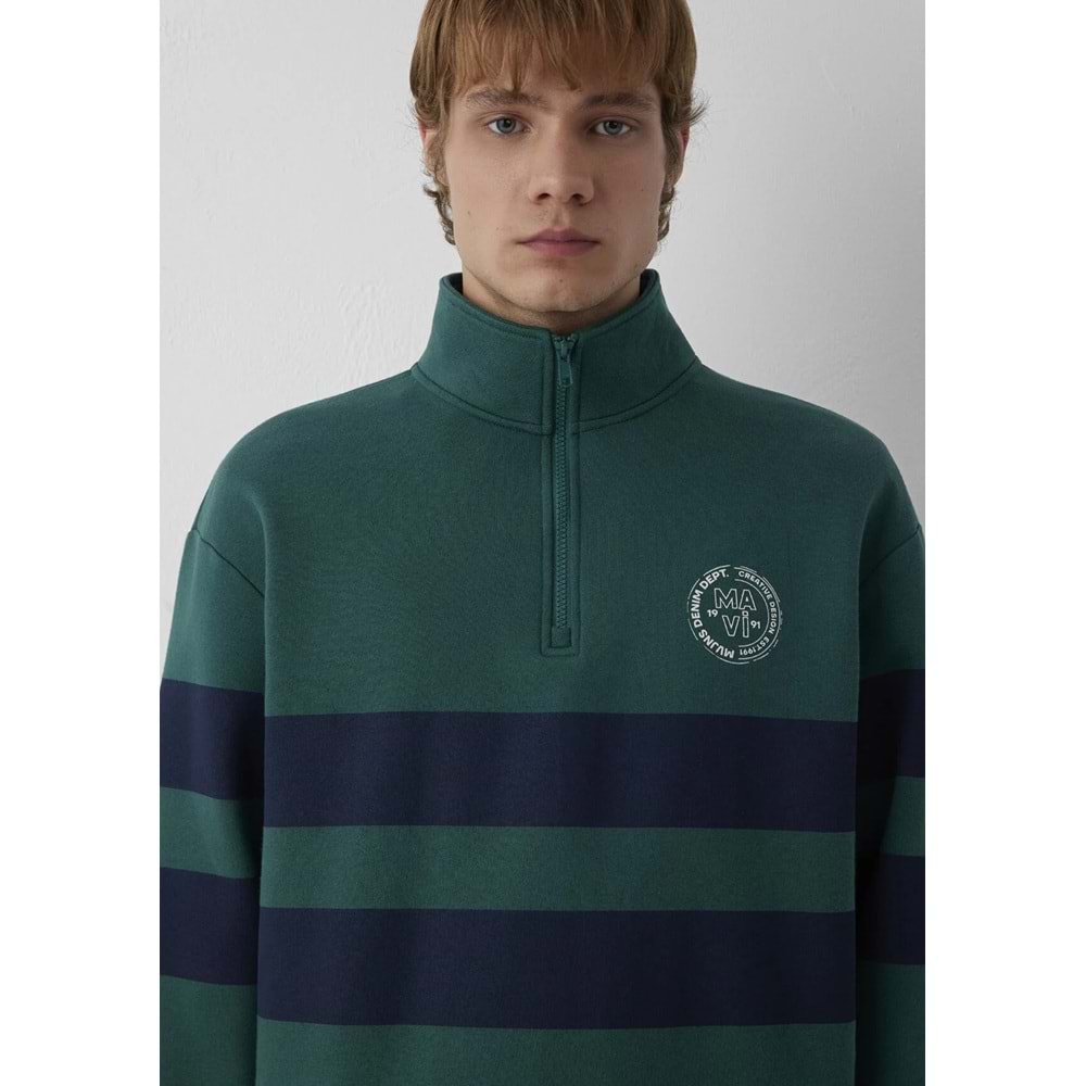 Mavi M0S20110-71932 Mavi Logo Detaylı Yarım Fermuarlı Sweatshirt