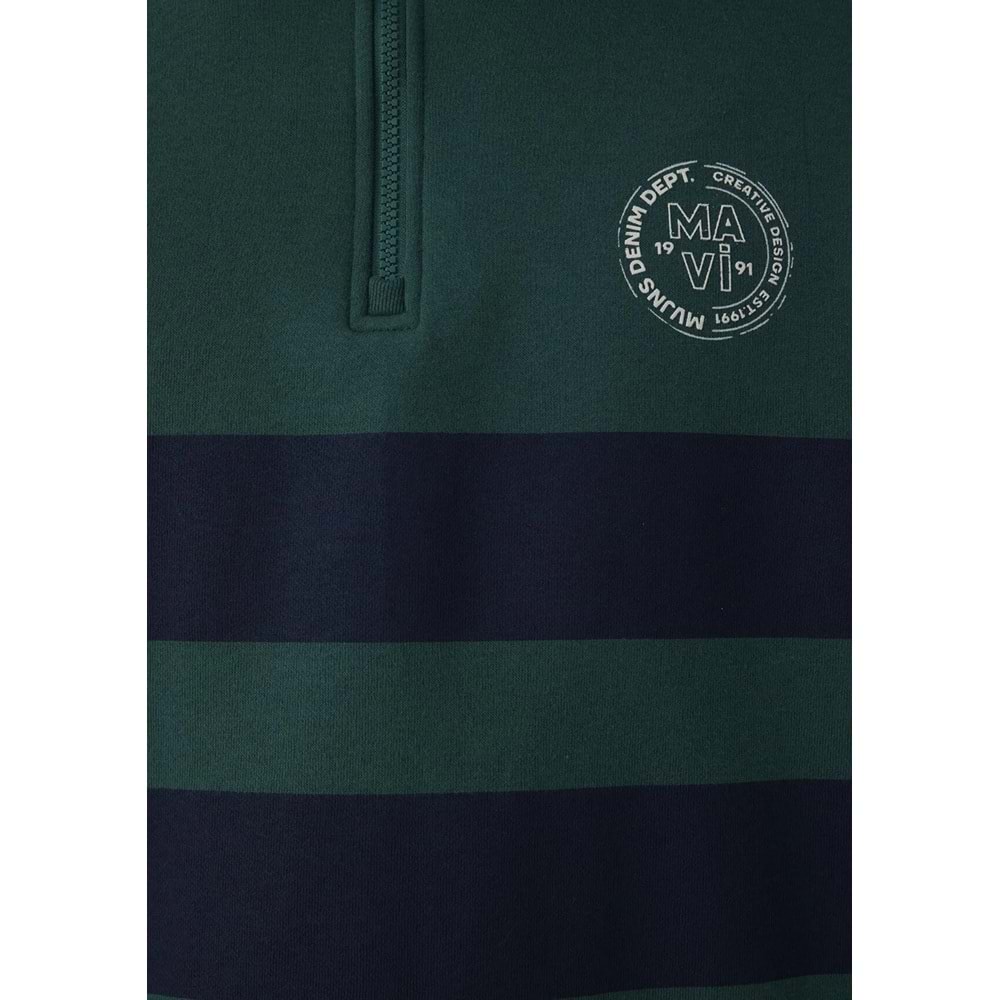 Mavi M0S20110-71932 Mavi Logo Detaylı Yarım Fermuarlı Sweatshirt