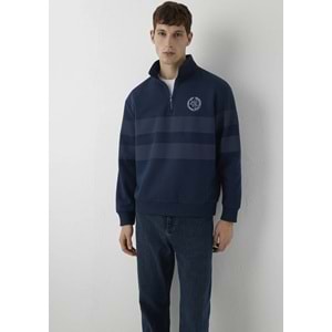 Mavi M0S20110-70488 Mavi Logo Detaylı Yarım Fermuarlı Sweatshirt