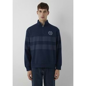 Mavi M0S20110-70488 Mavi Logo Detaylı Yarım Fermuarlı Sweatshirt