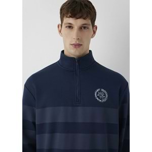 Mavi M0S20110-70488 Mavi Logo Detaylı Yarım Fermuarlı Sweatshirt