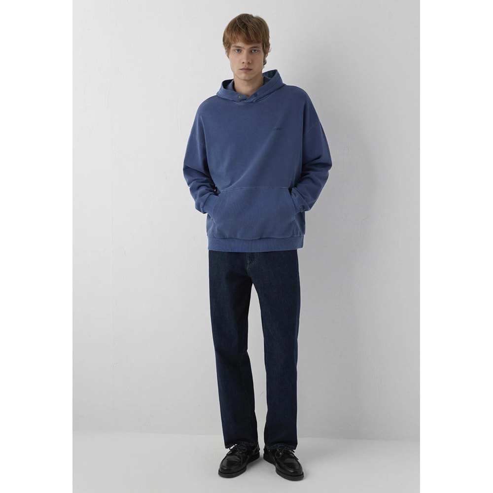 Mavi M0S20034-70488 Mavi Kapüşonlu Erkek Sweatshirt