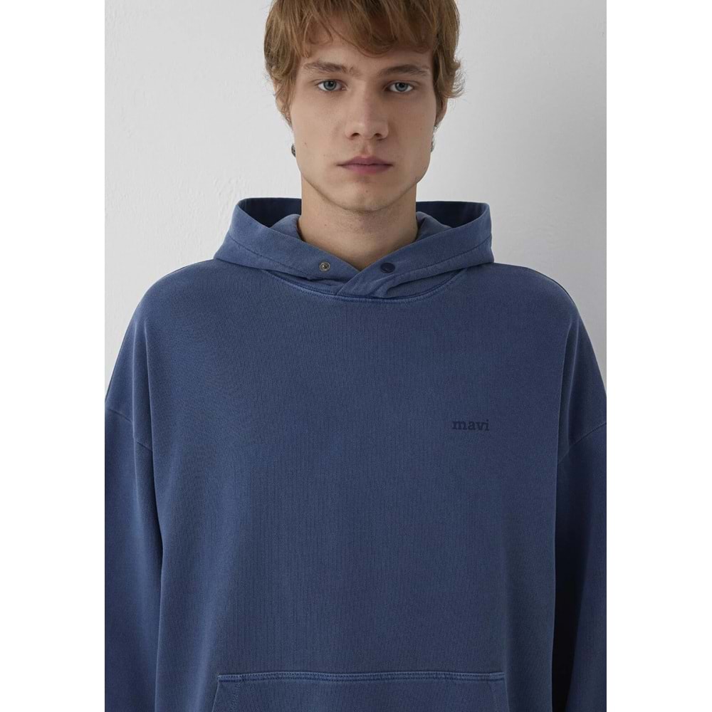 Mavi M0S20034-70488 Mavi Kapüşonlu Erkek Sweatshirt