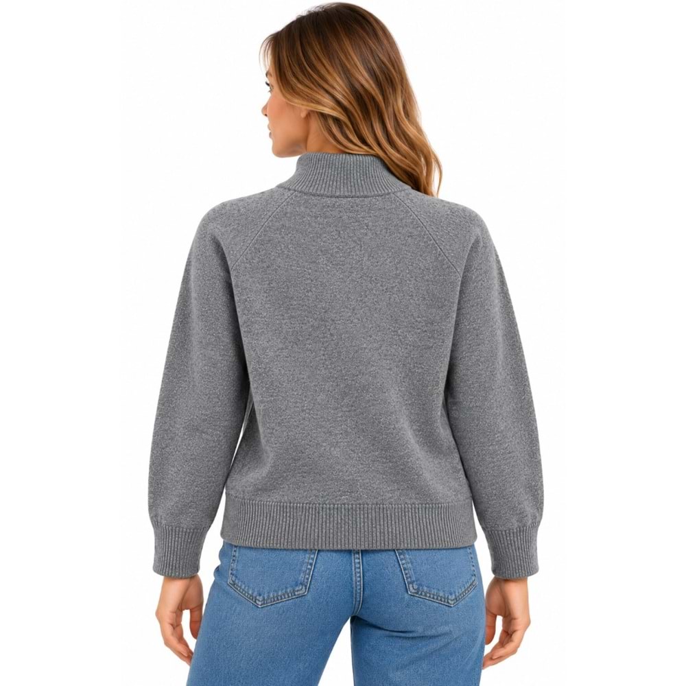 Mavi M1720012-83096 Mavi Yarı Düğmeli Kazak Kadın Sweatshirt