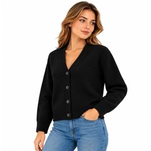Mavi M1720098-900 Mavi Düğmeli Kazak Hırka Kadın Sweatshirt