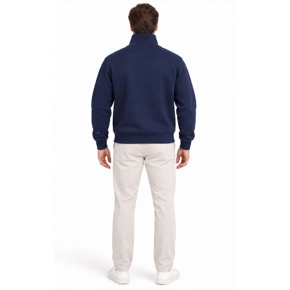 Mavi M0S20212-84371 Mavi Logo Baskılı Yarım Fermuarlı Erkek Sweatshirt