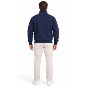 Mavi M0S20212-84371 Mavi Logo Baskılı Yarım Fermuarlı Erkek Sweatshirt