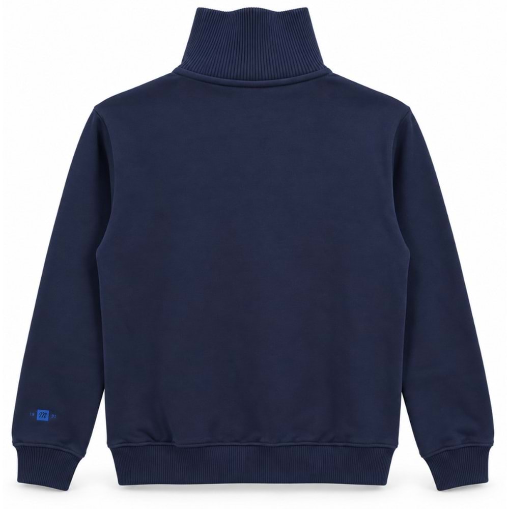 Mavi M0S20212-84371 Mavi Logo Baskılı Yarım Fermuarlı Erkek Sweatshirt