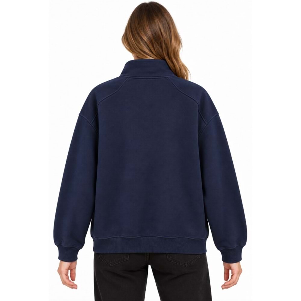 Mavi M1S20132-84371 Mavi Jeans Logo Baskılı Yarım Fermuarlı Kadın Sweatshirt