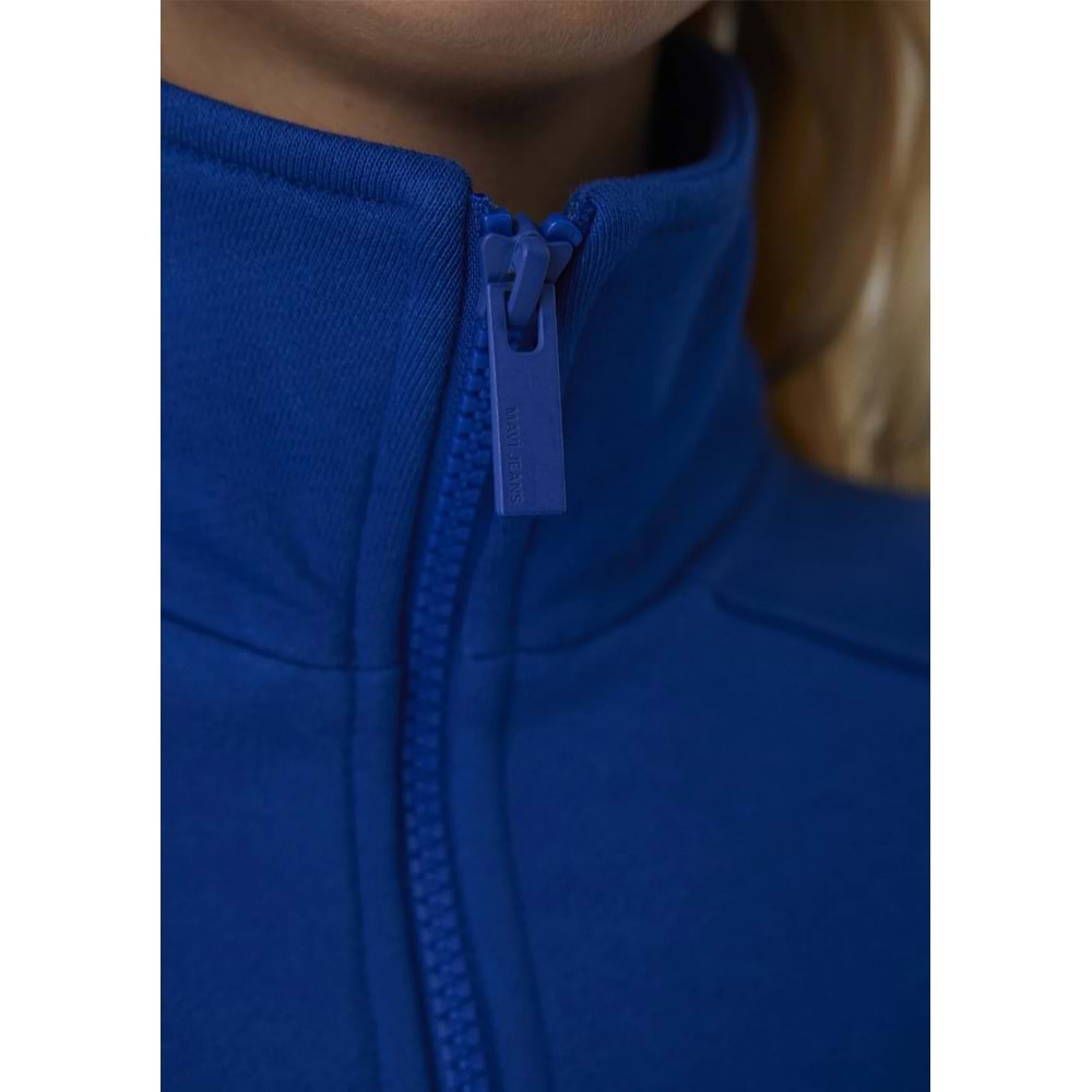 Mavi M1S20130-70896 Mavi Logo Baskılı Yarım Fermuarlı Kadın Sweatshirt