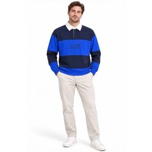 Mavi M0S20218-A7894 Mavi Logo Baskılı Surf The We Yaka Detaylı Erkek Sweatshirt