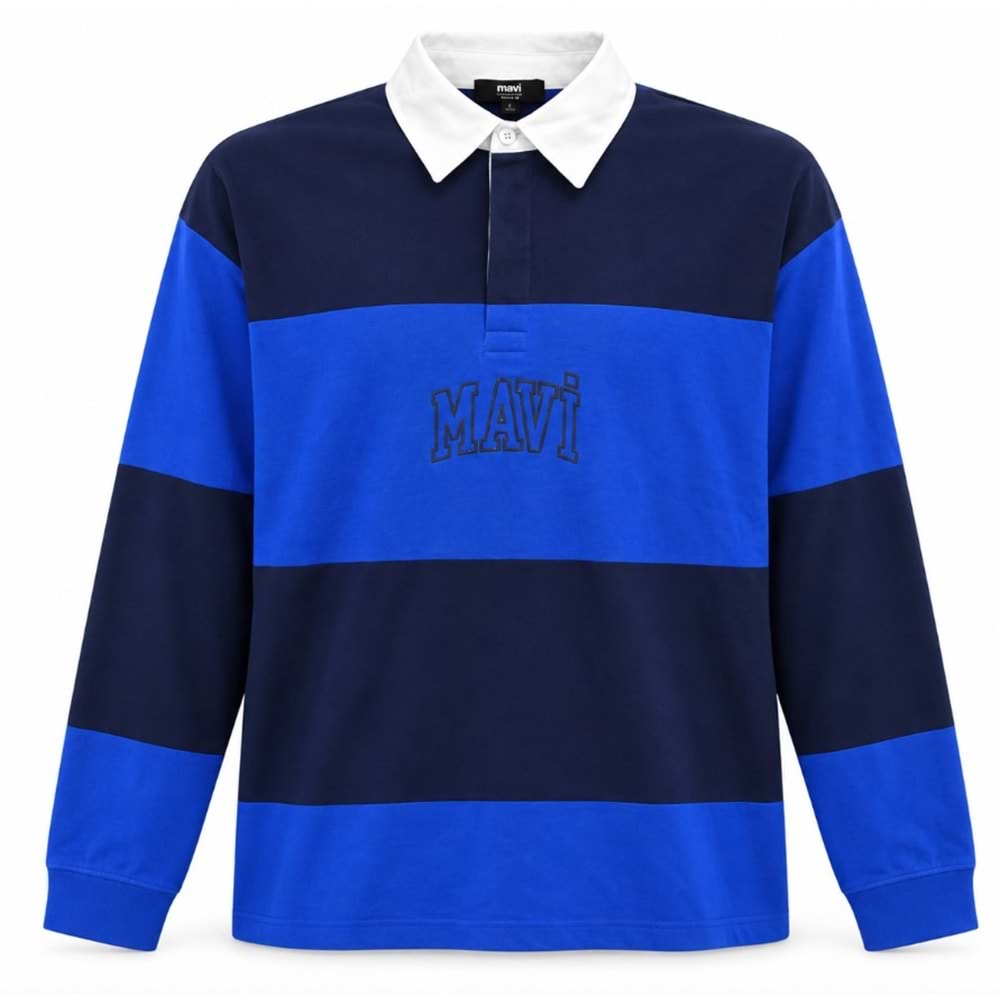 Mavi M0S20218-A7894 Mavi Logo Baskılı Surf The We Yaka Detaylı Erkek Sweatshirt