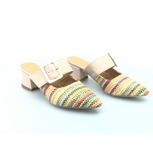 Feles Burnu Kapalı Kadın Günlük Topuklu Terlik