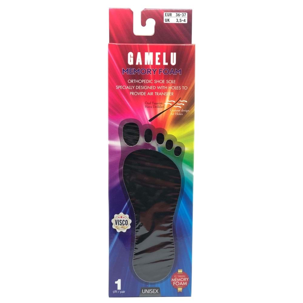 Gamelu Memory Foam Hyper Boost Technology Soft Comfort Ortopedik Tabanlık - Astar