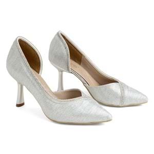 Feles Kadeh Topuk Saten Şerit Taşlı Stiletto Kadın Topuklu Ayakkabı