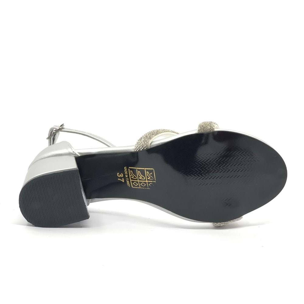 Mehtap Çift Şerit Taşlı 5 cm Kadın Topuklu Ayakkabı