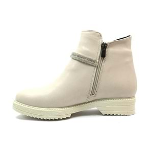 Mehtap Önü Taş Detaylı Düz Kaymaz Taban Kadın Bot