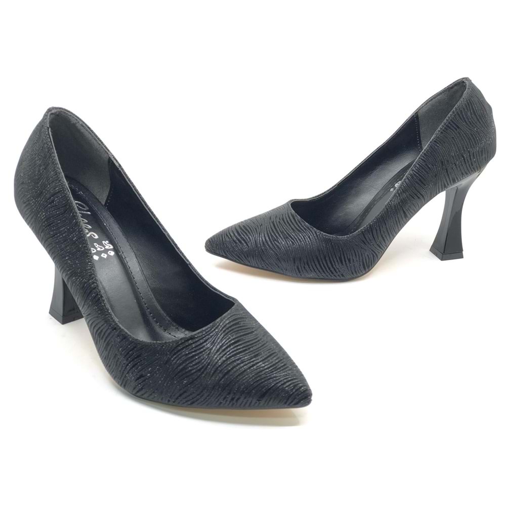Seribo Desen Detaylı Stiletto Kadın Topuklu Ayakkabı