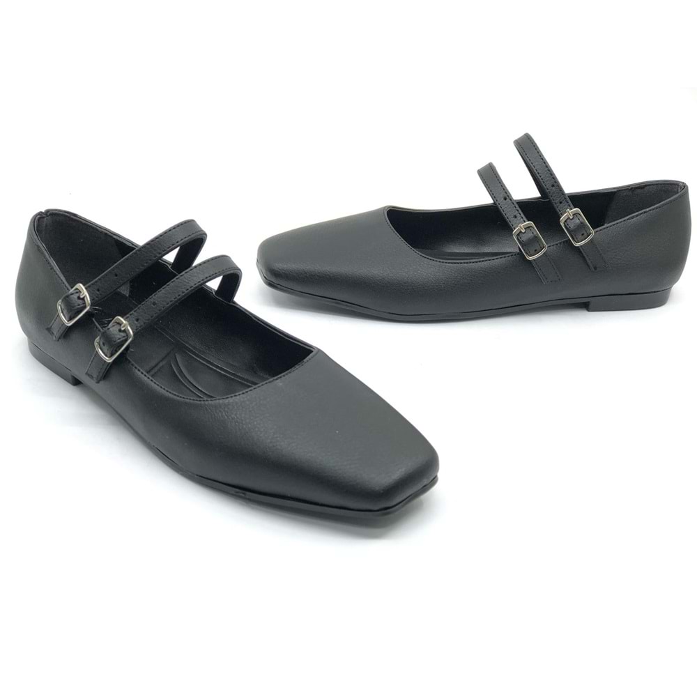 Seribo Çift Toka Detaylı Kadın Babet Ayakkabı