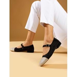 Feles Taş Detaylı Kadın Babet Ayakkabı