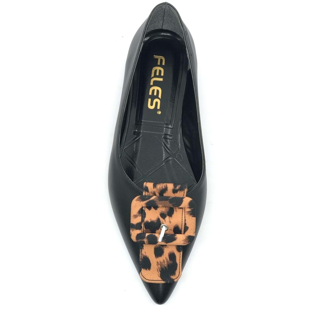 Feles Leopar Toka Detaylı Kadın Babet Ayakkabı