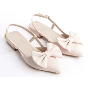 Feles Kurdela Detaylı Arkası Açık Kadın Babet Ayakkabı