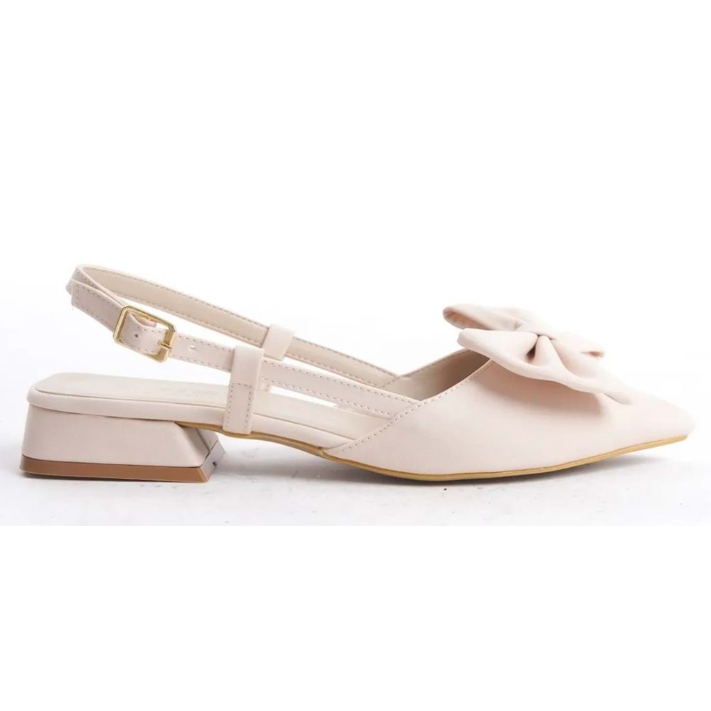 Feles Kurdela Detaylı Arkası Açık Kadın Babet Ayakkabı