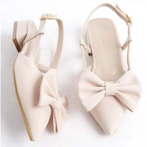 Feles Kurdela Detaylı Arkası Açık Kadın Babet Ayakkabı