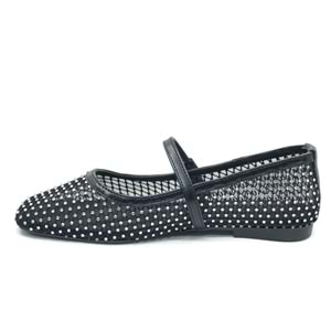 Feles Dantel Taş Detaylı Kadın Babet Ayakkabı