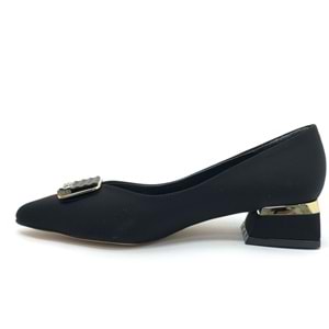 Feles Toka Detaylı Kısa Topuklu Kadın Babet Ayakkabı