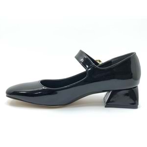 Feles Pars Jane Küt Burunlu Kadın Kısa Topuklu Kadın Babet Ayakkabı