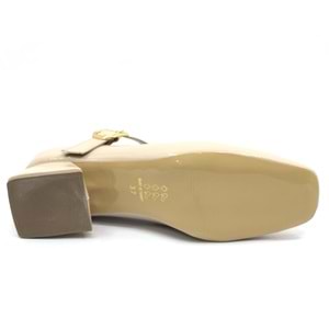 Feles Pars Jane Küt Burunlu Kadın Kısa Topuklu Kadın Babet Ayakkabı